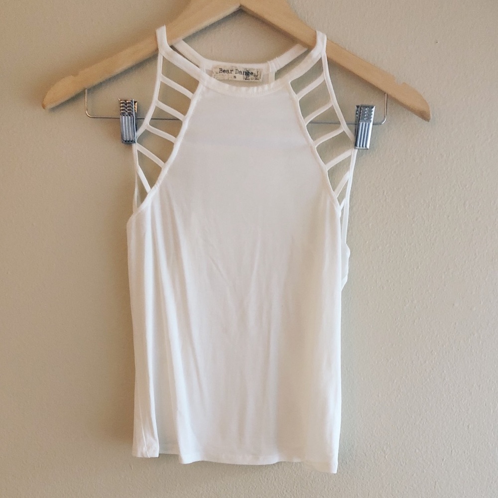 White Crop Top With Cutout Detail / Size: S